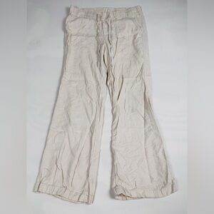 Caslon Linen Blend Drawstring Wide Leg Pants Women’s M Off White